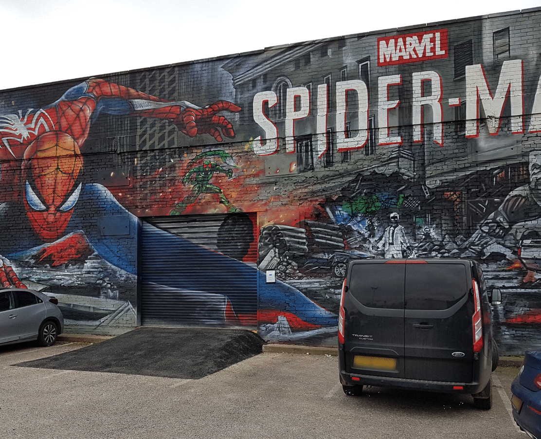 custard factory spiderman graffiti