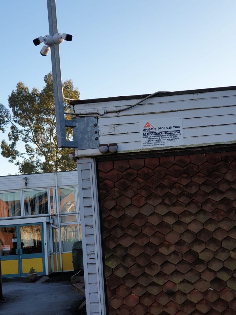 cctv cameras attached to a pole