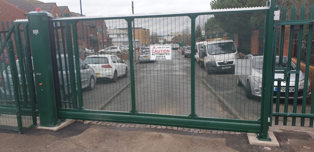 gate within prison mesh fencing