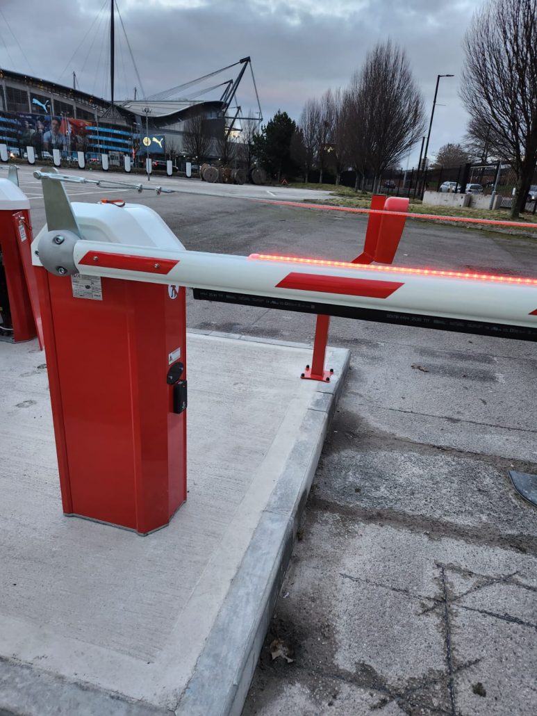 Automatic car park barrier installation