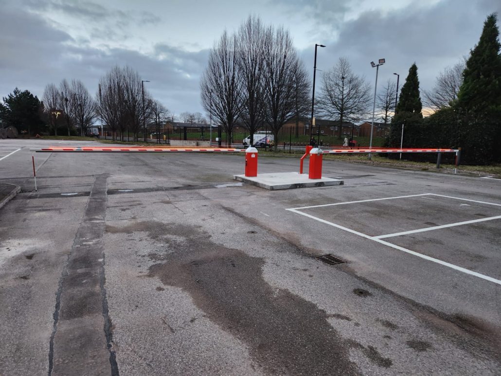 Automatic car park barriers supplied and fitted by unison