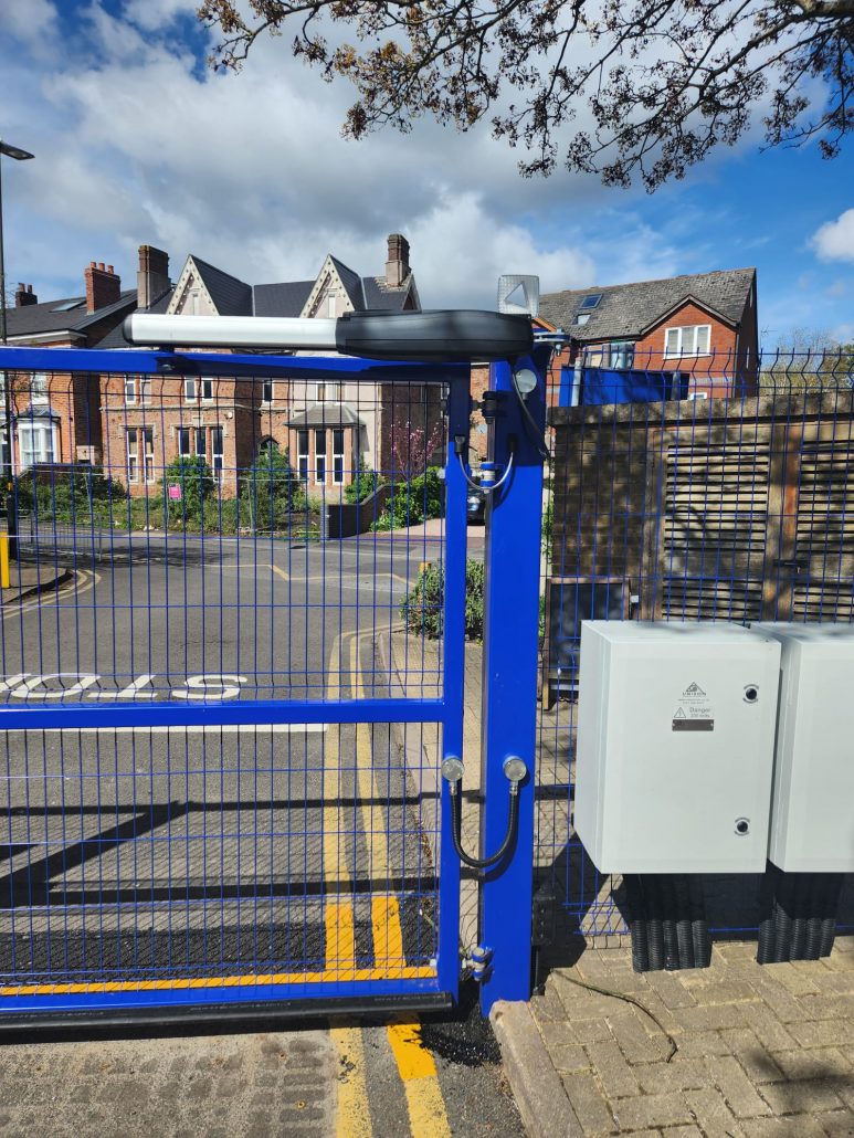 automatic access control gate and electrical boxes