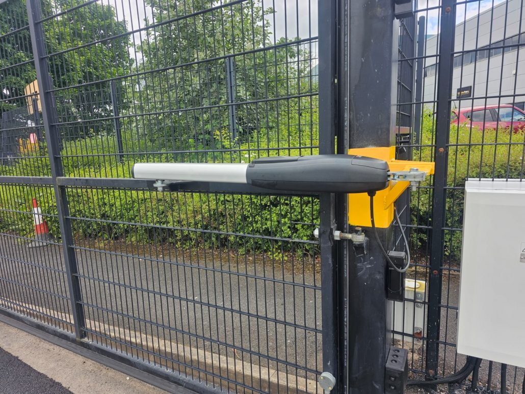 Access control automatic gate close up