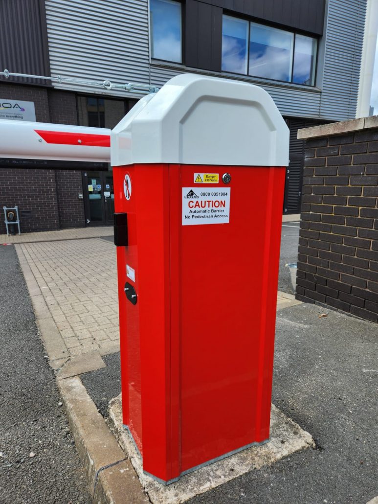 close up on automatic carpark barrier