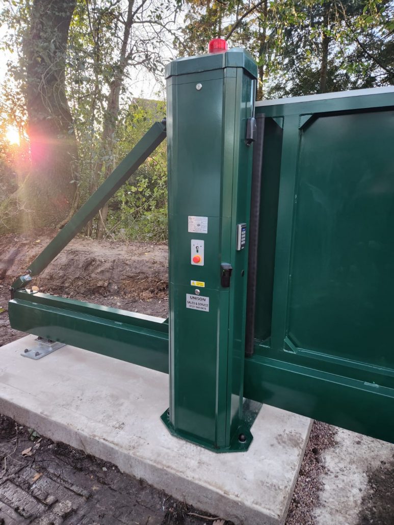 Automatic Gate installation control point at private site