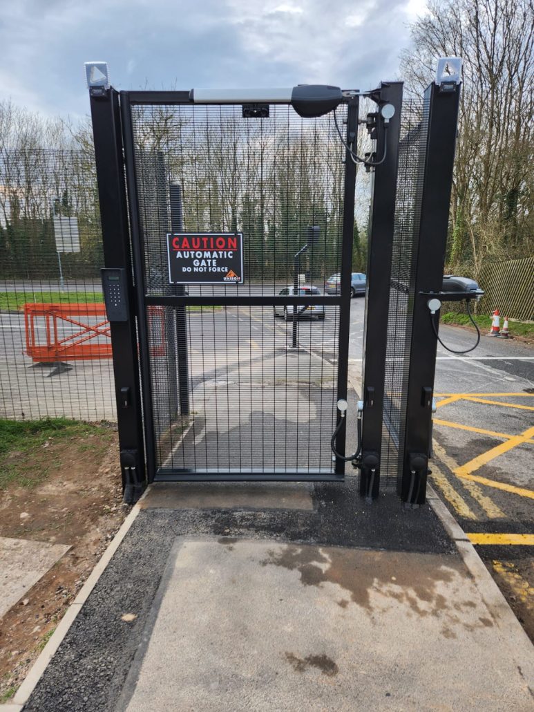 Access controlled automatic door on pathway