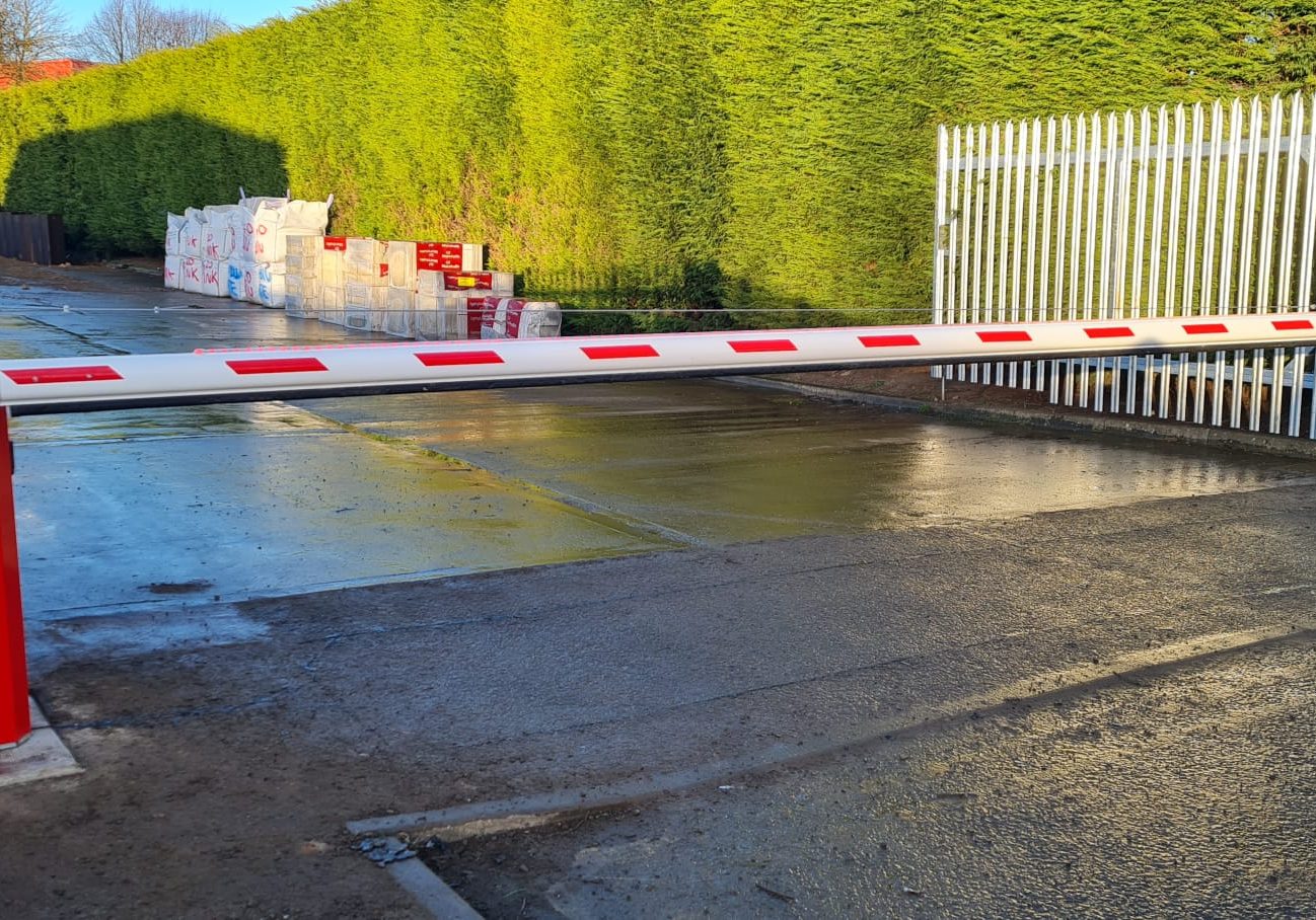 Rasing arm barrier protecting entrance Rasing arm barrier protecting entrance